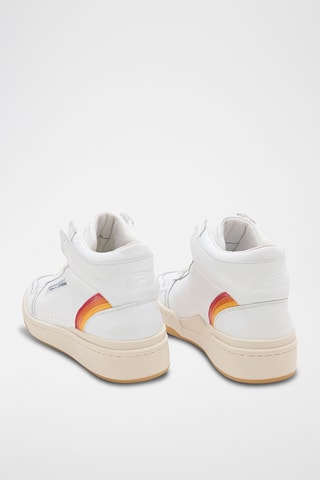 Baskets montantes en cuir Mid Rainbow - Blanc