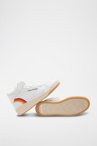 Baskets montantes en cuir Mid Rainbow - Blanc