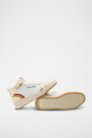Baskets montantes en cuir Mid Rainbow - Blanc