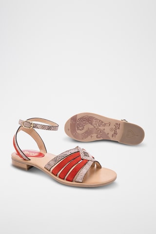 Sandales en cuir Aretha - Rouge
