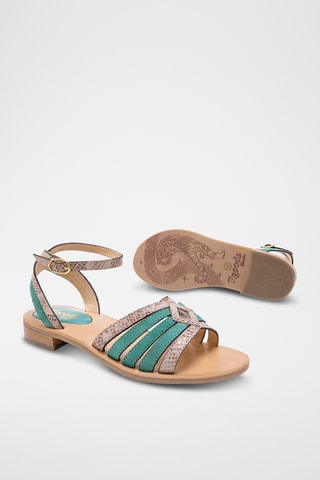 Sandales en cuir Aretha - Vert