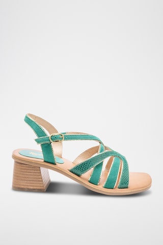 Sandales à talons en cuir Donna - Vert