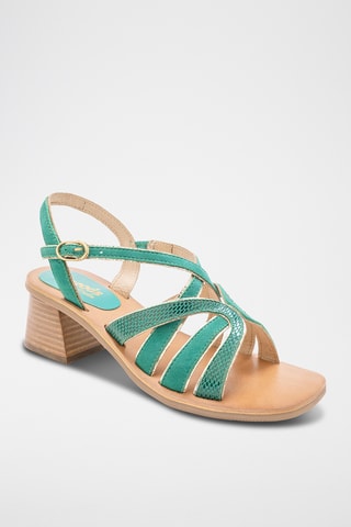 Sandales à talons en cuir Donna - Vert