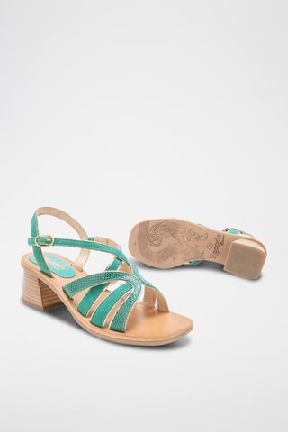 Sandales à talons en cuir Donna - Vert