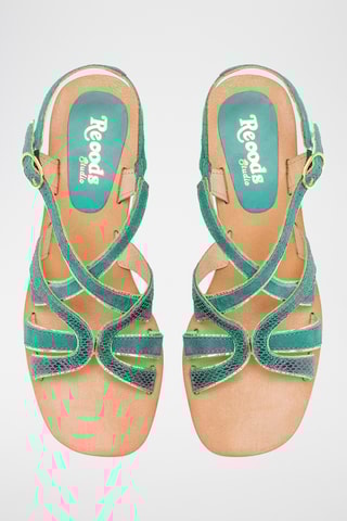 Sandales à talons en cuir Donna - Vert