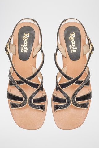 Sandales à talons en cuir Donna - Noir