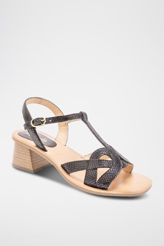 Sandales à talons en cuir Georgia - Noir