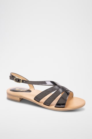 Sandales vernies en cuir Joan - Noir