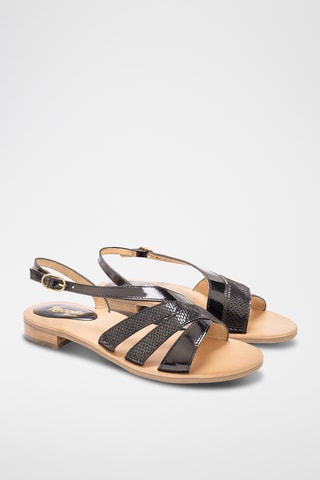 Sandales vernies en cuir Joan - Noir