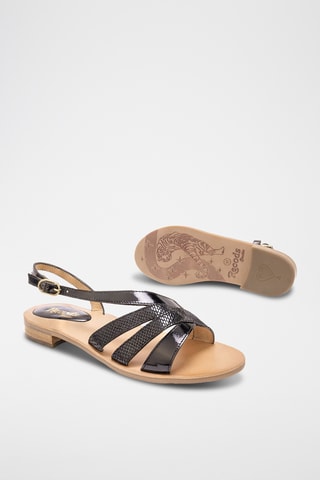 Sandales vernies en cuir Joan - Noir