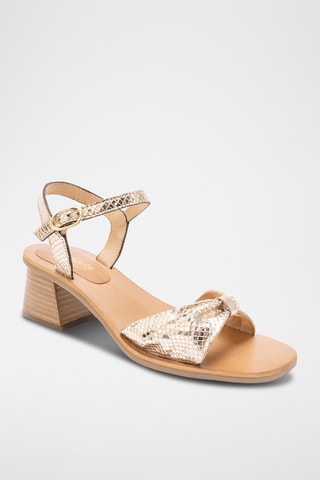 Sandales à talons en cuir Kate - Doré