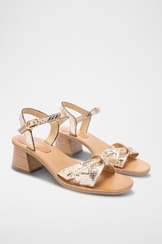 Sandales à talons en cuir Kate - Doré