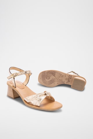 Sandales à talons en cuir Kate - Doré