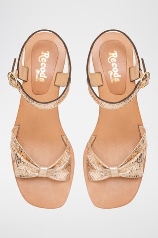 Sandales à talons en cuir Kate - Doré