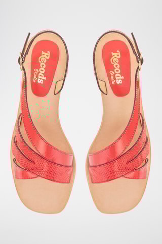 Sandales à talons vernies en cuir Kim - Rouge