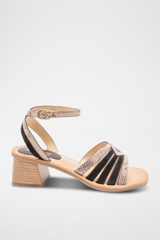 Sandales à talons en cuir Anna - Noir