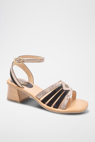 Sandales à talons en cuir Anna - Noir