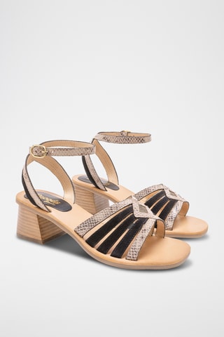 Sandales à talons en cuir Anna - Noir