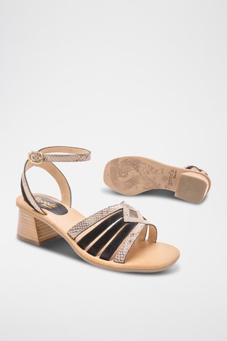 Sandales à talons en cuir Anna - Noir