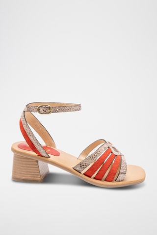 Sandales à talons en cuir Anna - Beige