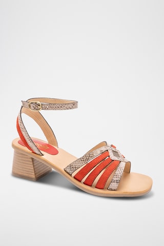 Sandales à talons en cuir Anna - Beige