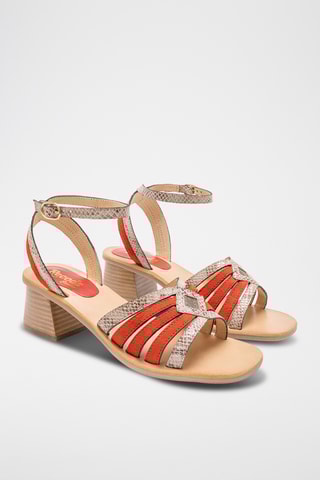 Sandales à talons en cuir Anna - Beige