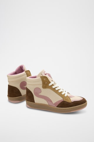 Baskets montantes en cuir Debbie - Beige