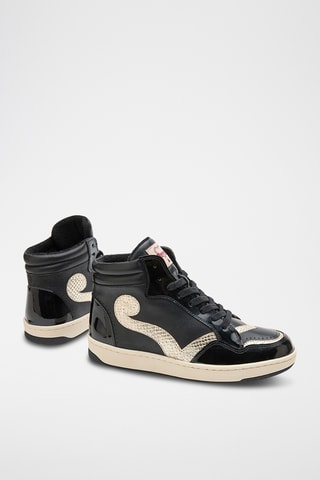 Baskets montantes en cuir Debbie - Noir