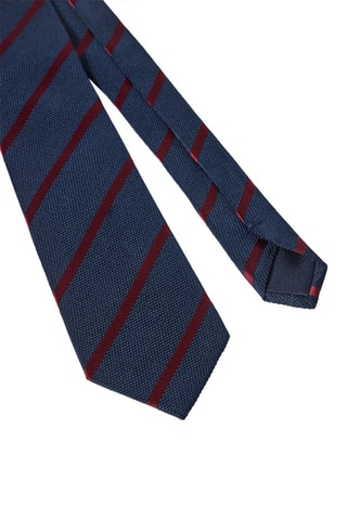 Zijden Stropdas - Marineblauw en Bordeauxrood