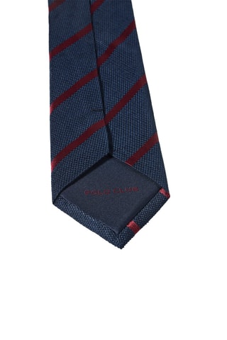 Zijden Stropdas - Marineblauw en Bordeauxrood