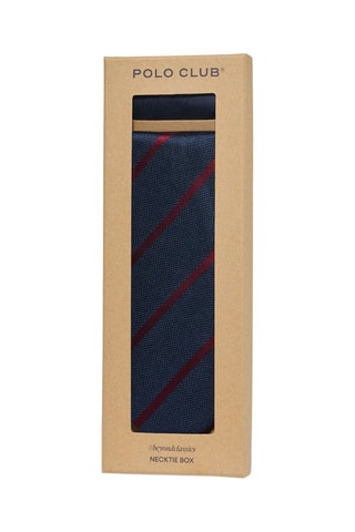 Zijden Stropdas - Marineblauw en Bordeauxrood