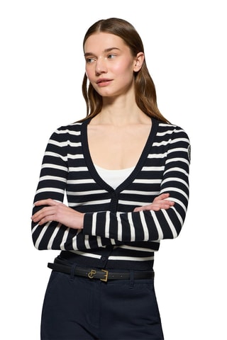 Vest Slim Fit - Marineblauw en Wit