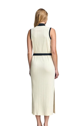 Midi-jurk - Ecru en Marineblauw