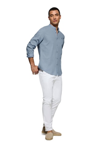 Linnen Overhemd Regular - Blauw