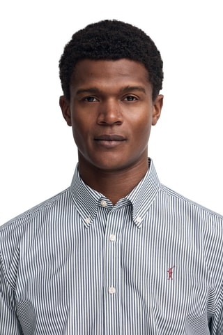 Overhemd - Wit en Marineblauw