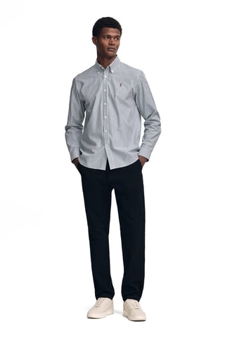 Overhemd - Wit en Marineblauw