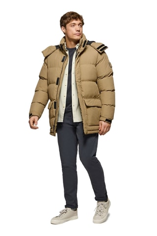 Gewatteerde Jas met Capuchon - Beige