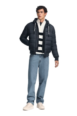 Gewatteerde Jas met Capuchon - Marineblauw