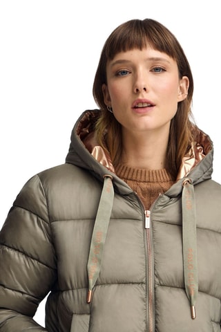 Gewatteerde Jas met Capuchon - Kaki