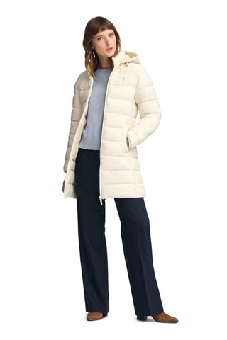 Gewatteerde Jas met Capuchon - Ecru
