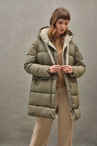 Dubbelzijdige Gewatteerde Jas - Kaki