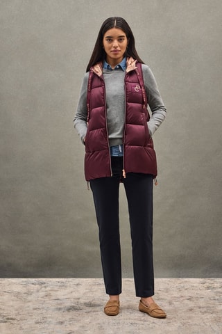 Bodywarmer met Capuchon - Bordeauxrood