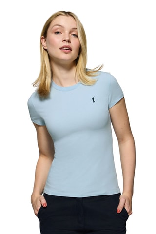 T-shirt Slim Fit - Lichtblauw