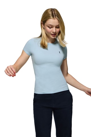 T-shirt Slim Fit - Lichtblauw