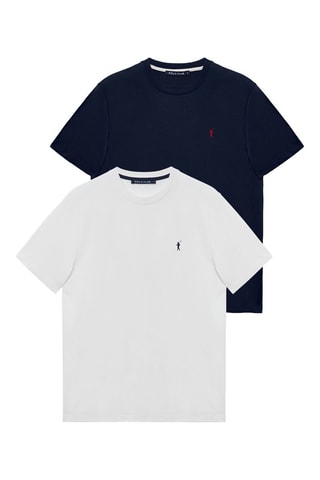 2 T-shirts Marineblauw en Wit