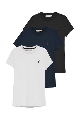 3 T-shirts slim fit - Wit en Zwart