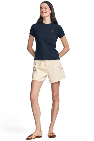 T-shirt Slim Fit - Marineblauw