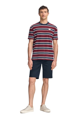 T-shirt Regular Fit - Marineblauw en Bordeauxrood