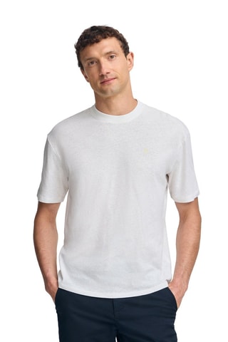 Linnen T-shirt Regular Fit - Wit