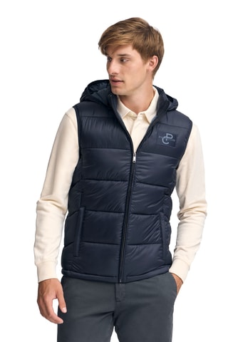 Mouwloze Gewatteerde Jas met Capuchon - Marineblauw